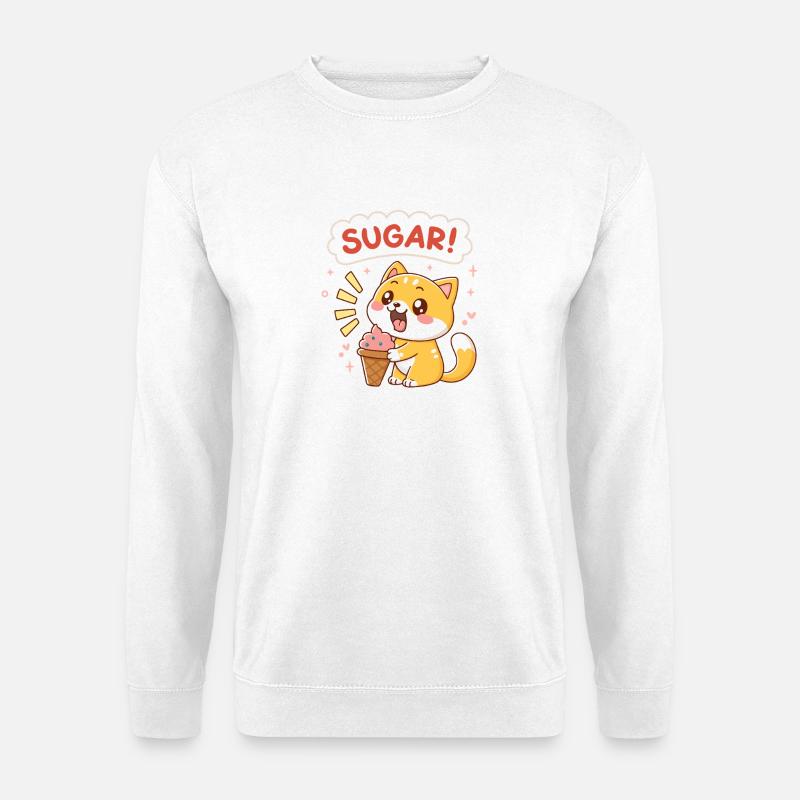 Kawaii Katzen-Eiscreme-Zucker - Unisex Pullover - Weiß