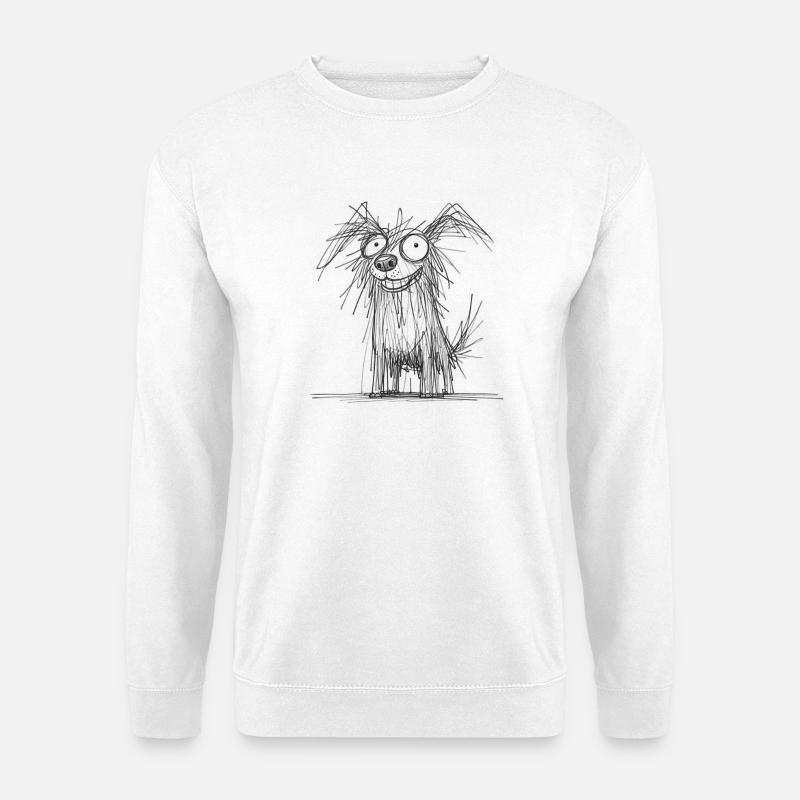 Sketchy Dog - Unisex Pullover - Weiß