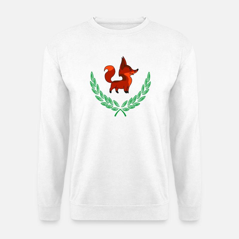Fuchs im Lorbeerkranz - Unisex Pullover - Weiß