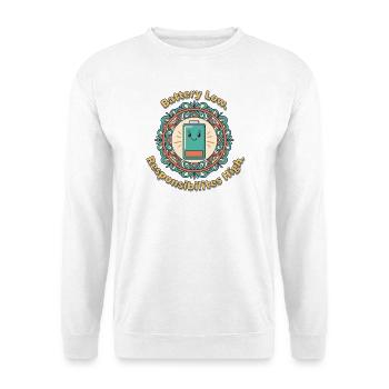 Battery Low Mandala - Unisex Pullover - Weiß - Vorne