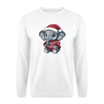 Noël de Noël avec éléphants - Sweat-shirt Unisexe - blanc - Devant