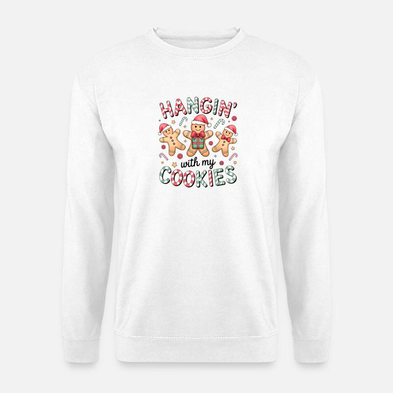 Hängende Kekse Weihnachts-Trio - Unisex Pullover - Weiß