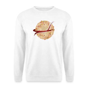 Japanese Fan Mandala with Brush Stroke - Unisex Sweatshirt - white - Front