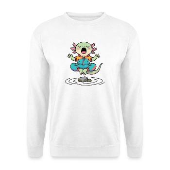 Axolotl Zen in meditation - Unisex Sweatshirt - white - Front