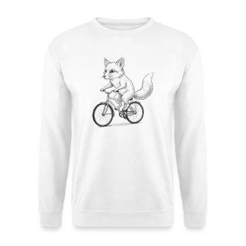 Sketch cycliste Fox à vélo - Sweat-shirt Unisexe - blanc - Devant