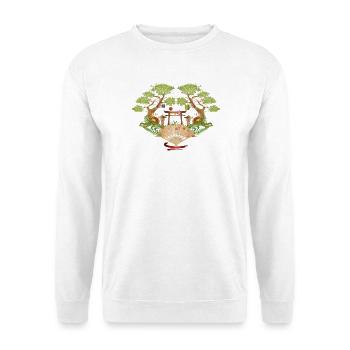 Asian Garden Motif with Trees and Lanterns - Unisex Sweatshirt - white - Front