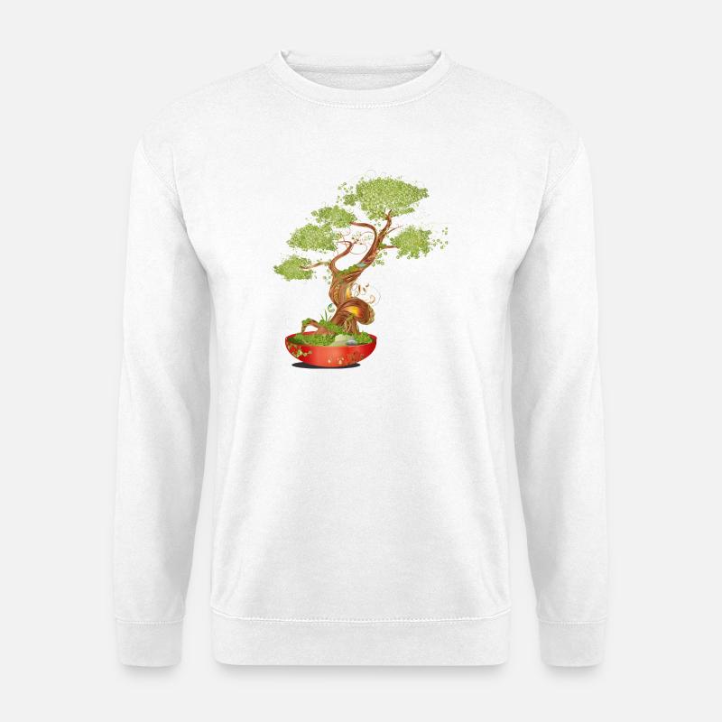 Fantasievoller Bonsai mit leuchtenden Details - Unisex Pullover - Weiß