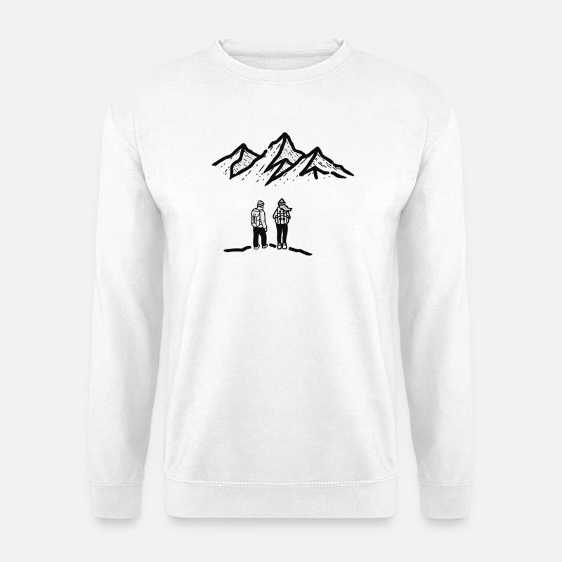 Gipfelpfad: Bergsteiger Duo - Unisex Pullover - Weiß
