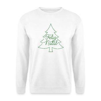 Feliz Natal Tannenbaum Weihnachtsdesign - Unisex Pullover - Weiß - Vorne
