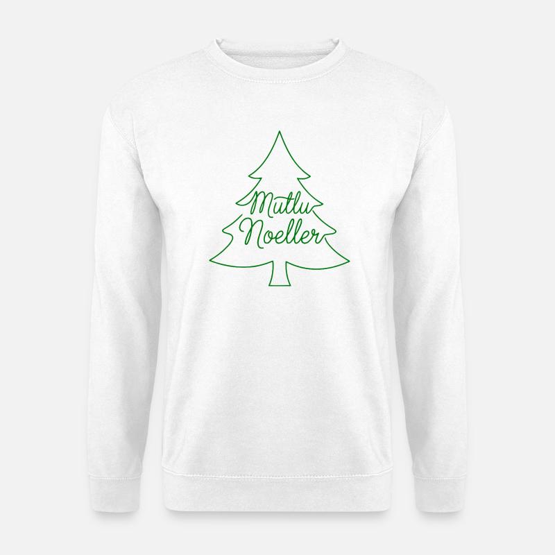 Mutlu Noeller Tannenbaum Weihnachtsdesign - Unisex Pullover - Weiß