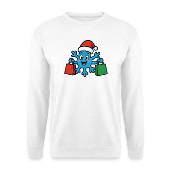 Weihnachtliche Schneeflocke kauft Geschenke - Unisex Pullover - Weiß - Vorne