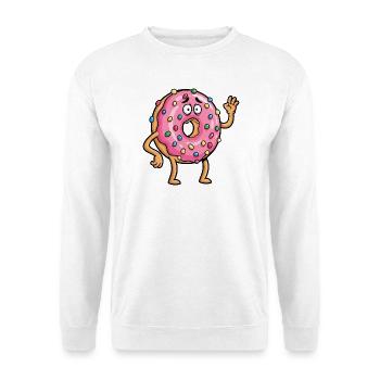 Cute Donut Waving Sad Farewell Boyfriend Cartoon - Unisex Sweatshirt - white - Front