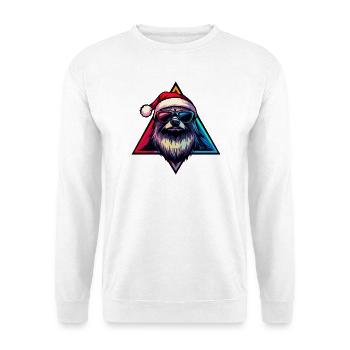 Neon Santa Dog with Sunglasses - Unisex Sweatshirt - white - Front