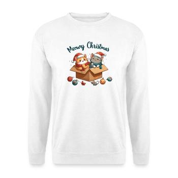 Noël mignons et mignons chats de Noël - Sweat-shirt Unisexe - blanc - Devant