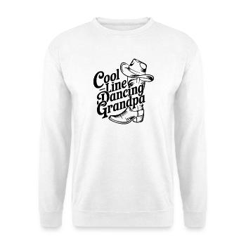 Cooler Opa Line Dance – Cowboy Hut & Stiefel - Unisex Pullover - Weiß - Vorne