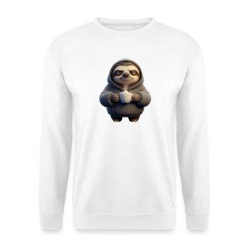 Faultier Kaffee Humor für Morgenmuffel - Unisex Pullover - Weiß - Vorne