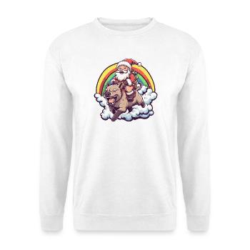 Hyäne Weihnachtsmann Weihnachten - Unisex Pullover - Weiß - Vorne