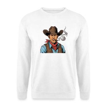 Cowboy with Cigar - Unisex Sweatshirt - white - Front