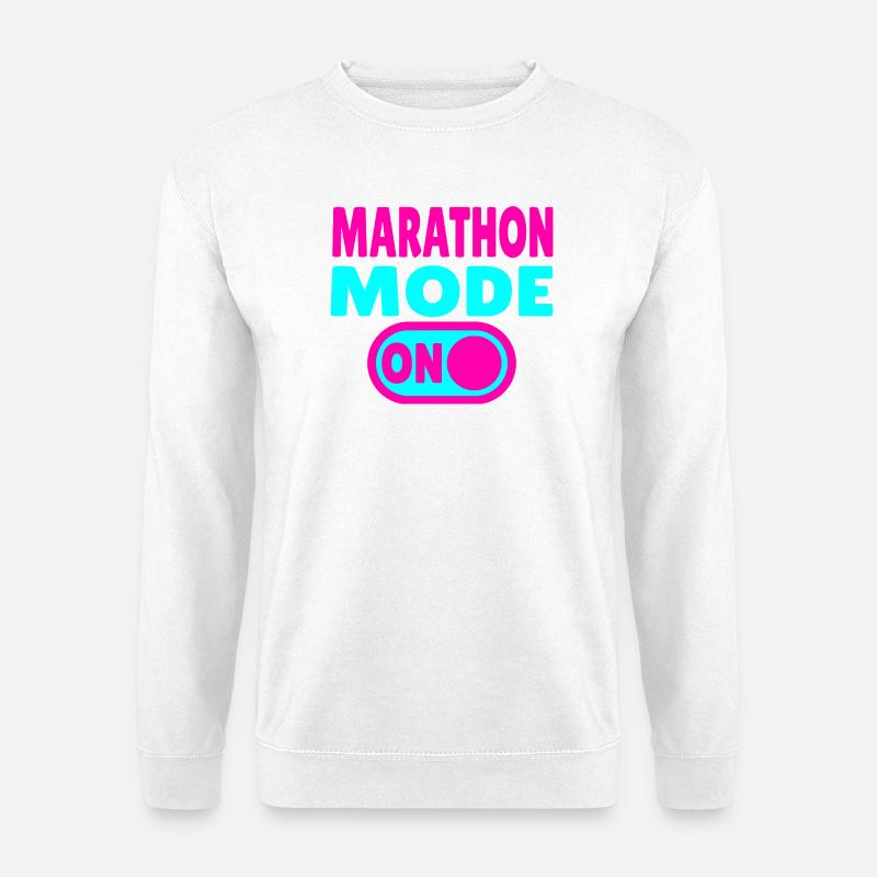 Mode marathon activé – Courir avec passion - Sweat-shirt Unisexe - blanc