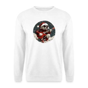 Labrador Hund Weihnachten Gitarre - Unisex Pullover - Weiß - Vorne