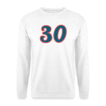 30. 30 ANS. 30e ANNIVERSAIRE. ANNIVERSAIRE 30 ANS. - Sweat-shirt Unisexe - blanc - Devant