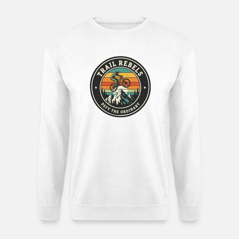 Trail Rebels Mountainbiker Retro - Unisex Pullover - Weiß