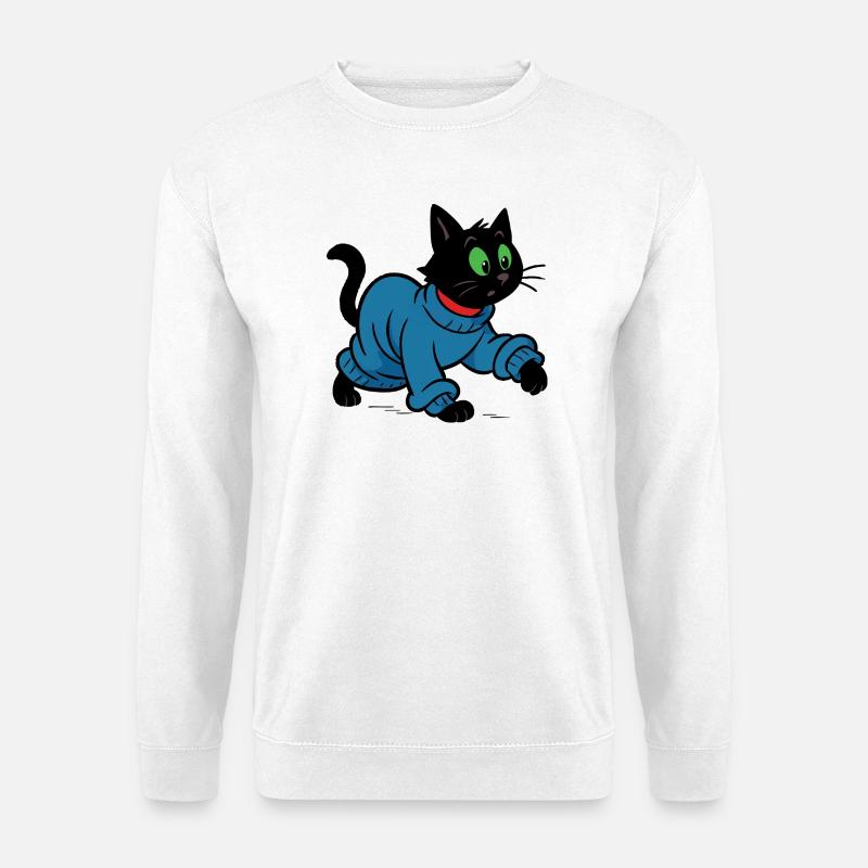 Meeko im übergroßen Pullover - Unisex Pullover - Weiß