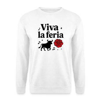 Motif Vive La Féria Taureau Banda Sud-Ouest - Sweat-shirt Unisexe - blanc - Devant