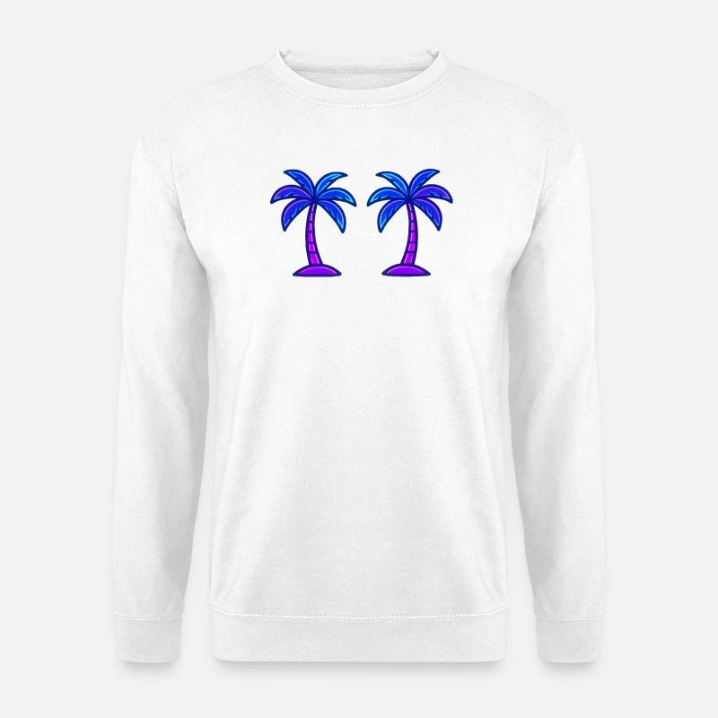 Palmen Neon - Unisex Pullover - Weiß