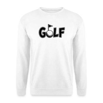 Golf lettering with golf ball and golf flag - Unisex Sweatshirt - white - Front