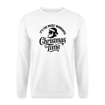 Christmas time Xmas weihnachten rock'n roll Santa  - Unisex Pullover - Weiß - Vorne