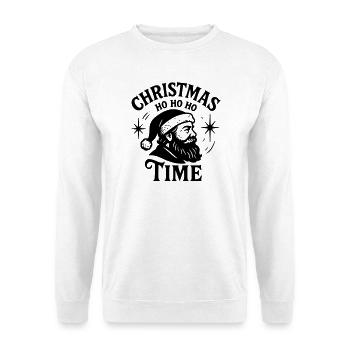 Christmas time Xmas weihnachten rock'n roll Santa  - Unisex Pullover - Weiß - Vorne
