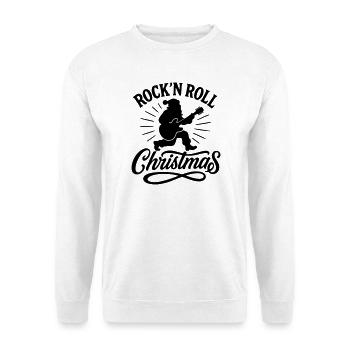 Christmas time Xmas weihnachten rock'n roll Santa  - Unisex Pullover - Weiß - Vorne