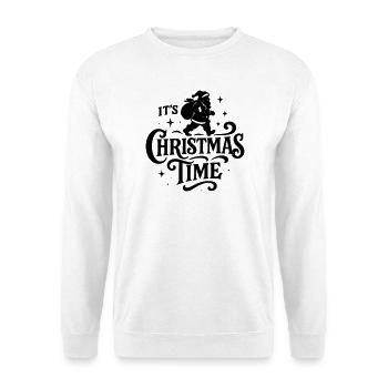 Christmas time Xmas weihnachten rock'n roll Santa  - Unisex Pullover - Weiß - Vorne