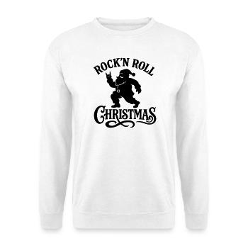 Christmas time Xmas weihnachten rock'n roll Santa  - Unisex Pullover - Weiß - Vorne