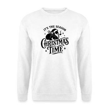 Christmas time Xmas weihnachten rock'n roll Santa - Unisex Sweatshirt - white - Front