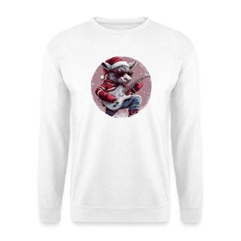 Esel Weihnachten Gitarre - Unisex Pullover - Weiß - Vorne