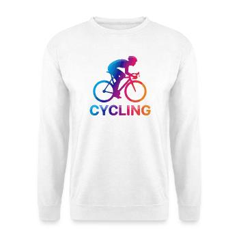 Rainbow Cyclist Silhouette - Unisex Pullover - Weiß - Vorne