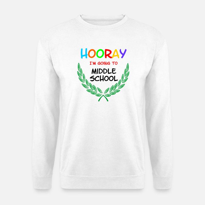 Hurra, ich gehe auf die Mittelschule** - Unisex Pullover - Weiß