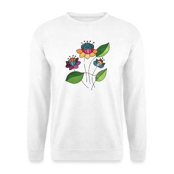 Fleur - Sweat-shirt Unisexe - blanc - Devant