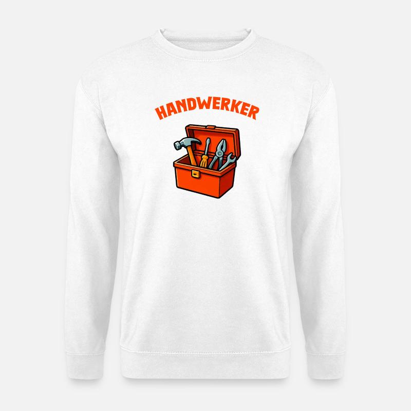 Handwerker Werkzeugkasten Motiv - Unisex Pullover - Weiß