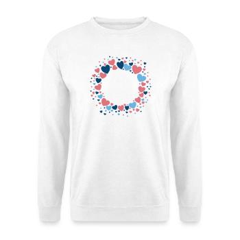 Couronne de cœur Couronne de cœur Bleu Rose - Sweat-shirt Unisexe - blanc - Devant