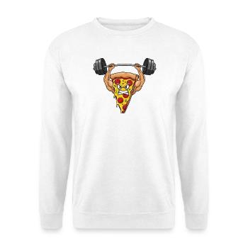 Pizza Salami Fitness Entraînement avec haltères Strong - Sweat-shirt Unisexe - blanc - Devant