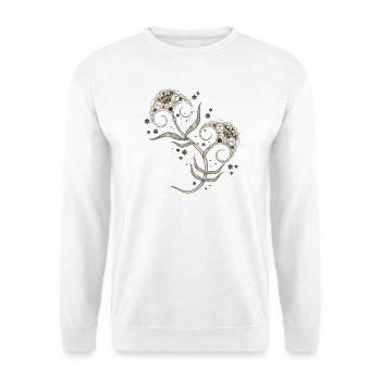 Delicate floral mehndi ornament for mindfulness - Unisex Sweatshirt - white - Front