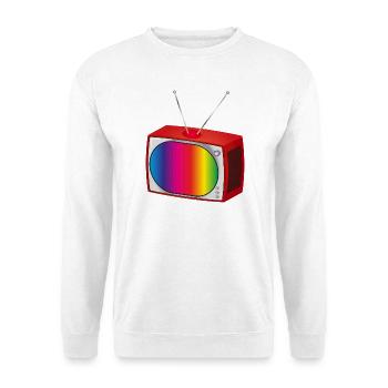 Retro TV with colorful screen in nostalgic look - Unisex Sweatshirt - white - Front