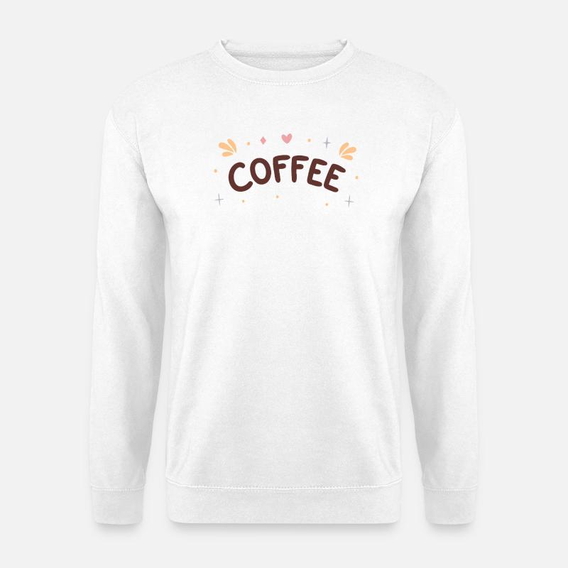 Verspielter Kaffee Fröhliche braune Schriftzeichen - Unisex Pullover - Weiß
