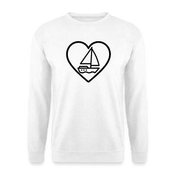 Cuore Vela – Passione Navigazione - Unisex Sweatshirt - white - Front