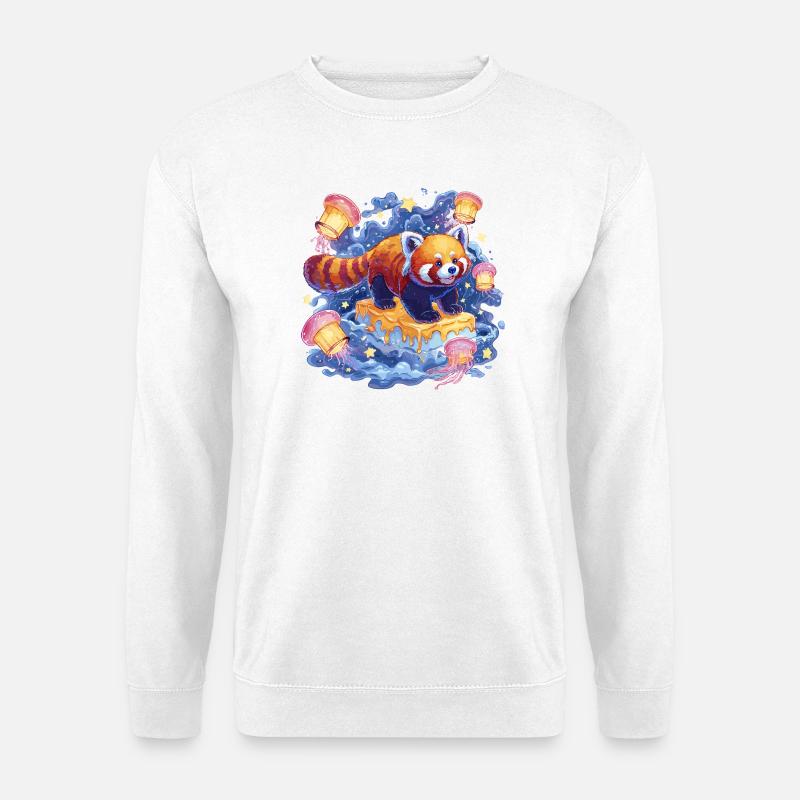 Roter Panda auf Honigkuchen - Unisex Pullover - Weiß