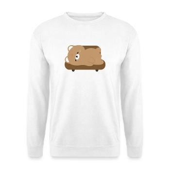 Tired Polar Bear on Sofa - Unisex Sweatshirt - white - Front
