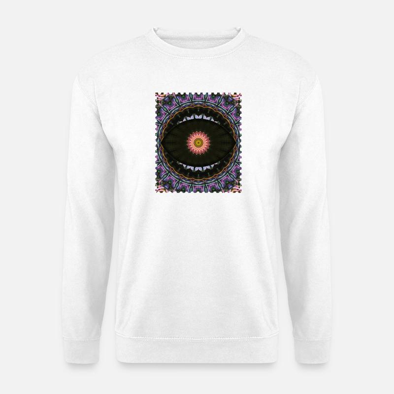 Kaleidoscope Mandala Neon Pattern - Unisex Sweatshirt - white